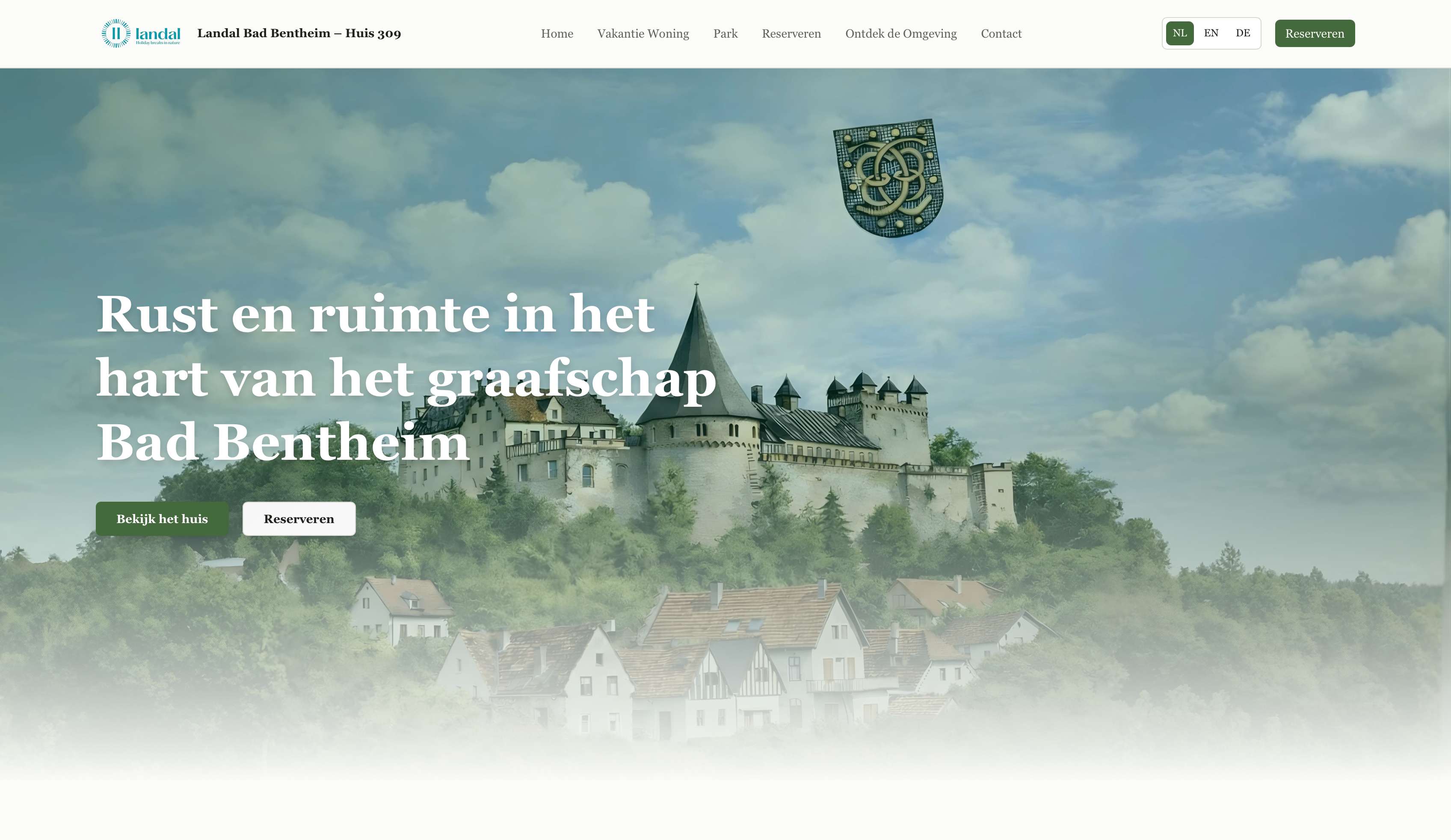 Landal Bad Bentheim 309 website screenshot